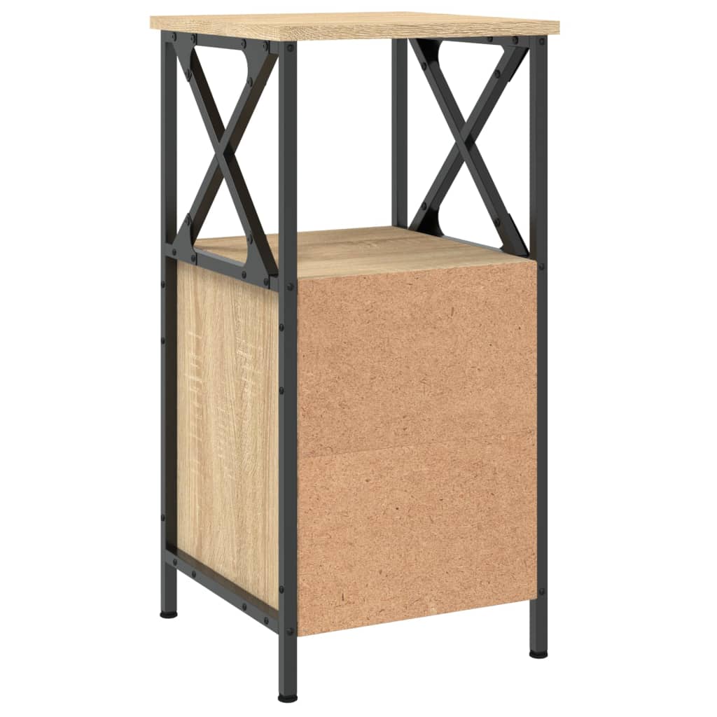 Nightstands (2 Pcs) Sonoma Oak Finish 34 X 35.5 X 70 Cm Engineered Wood