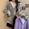 Navava Women Loose FiT Color Two In One Long Sleeve T shirT nT2218
