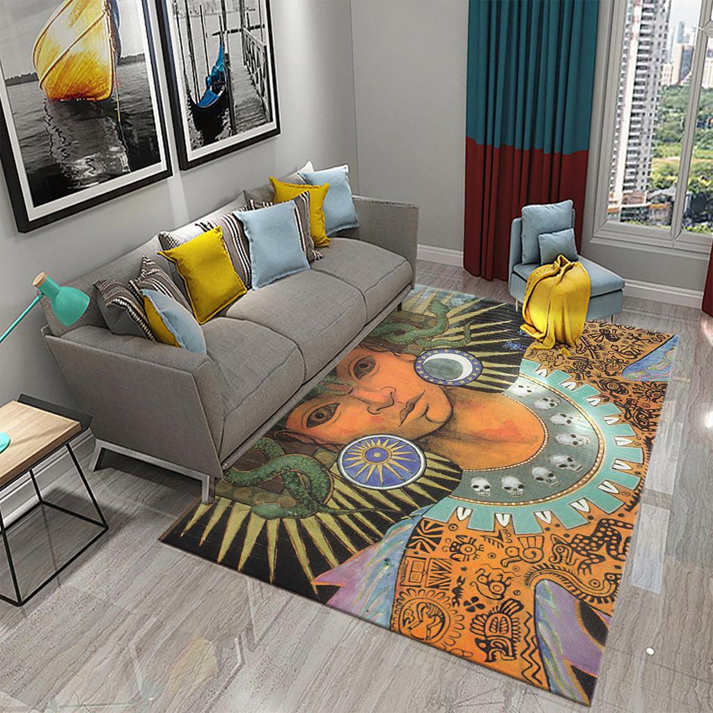 Non-slip Rug Outdoor Living Room Bedroom Decoration Mexico Mayan Tribal Culture Rug Bathroom Kitchen Door Mat