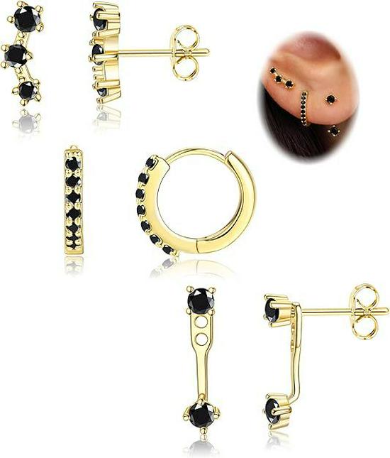 2024 Women's Electroplated Gold Earrings Set: 6-Piece European & American Style