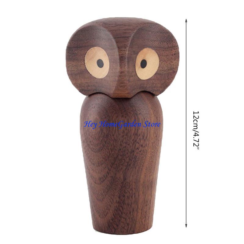 652F Lovely Owl Bird Animal Figurines Tabletop Shelf Statues Living Room Decoration