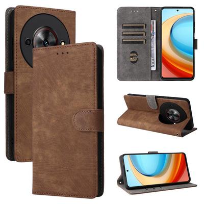 Funda abatible para ZTE Blade A75 5G / Nubia Focus / Nubia Calf de piel sintética con protección integral con [bloqueo RFID]