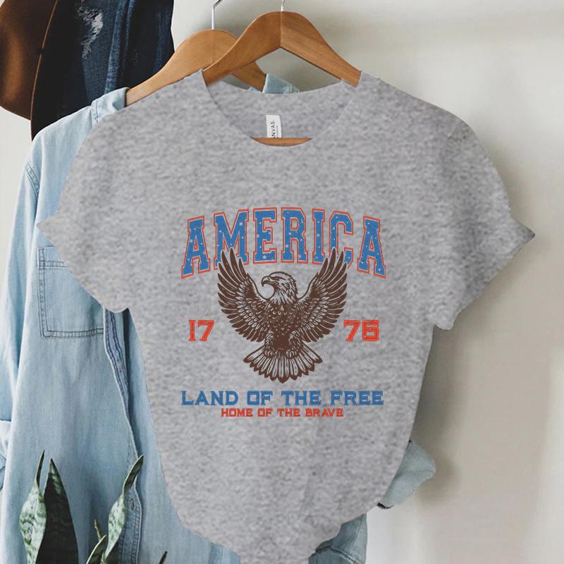 

Модные летние футболки с флагом США Америка 1776 Футболка с коротким рукавом 4 июля Винтажные футболки Мужские Женские Повседневные Топы Футболки на 4 июля S