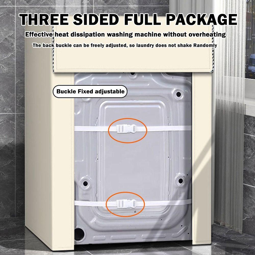 UV Resistant Washing Machine Cover Waterproof Thickened Washer Cover Dustproof Anti-oxidation for Front Opening Washer