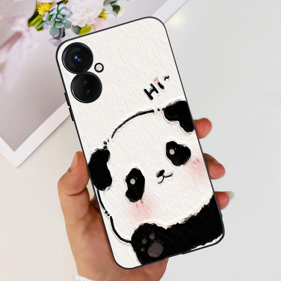 For Tecno Spark 9 Pro KH7 KH7n Cute Cartoon Phone Case For Tecno Spark 9Pro Black Silicone Soft TPU Cases