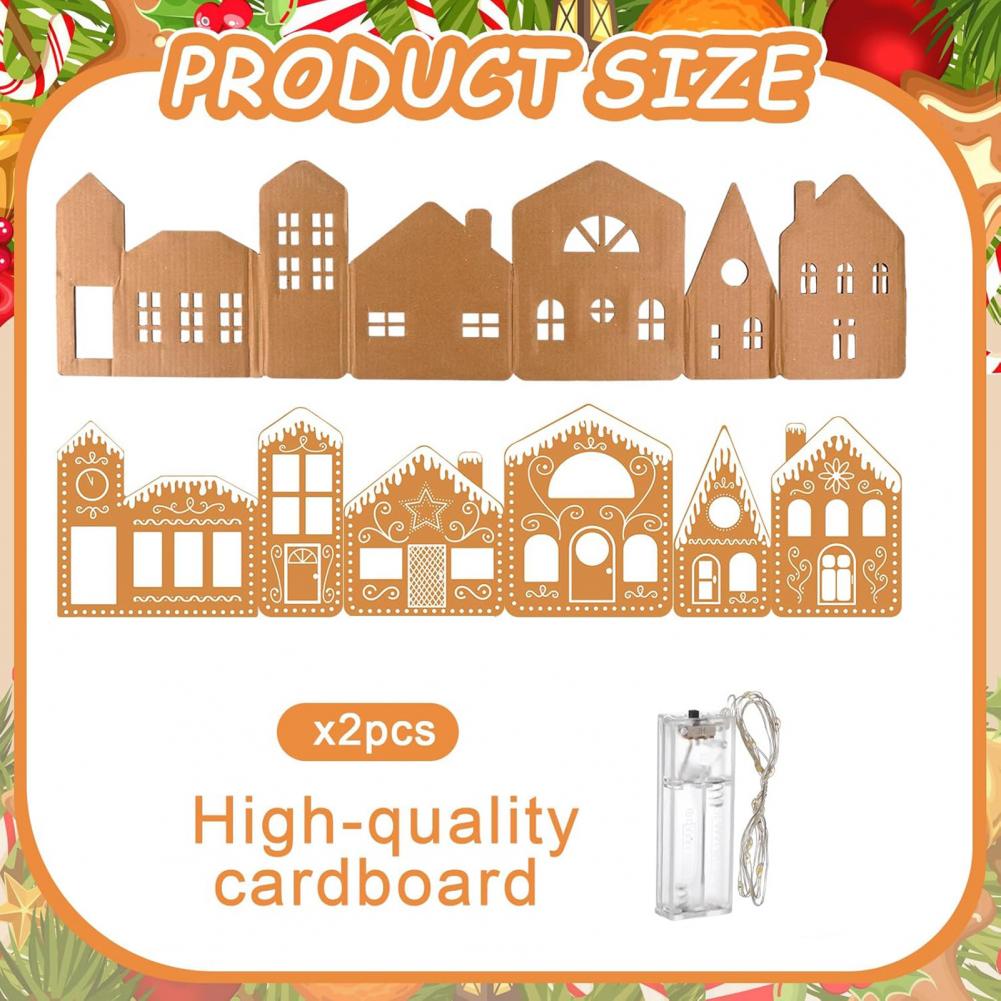 Weihnachts-Schaufensterdekoration Lebkuchenhaus-Set LED Dorf-Set mit Lebkuchenhaus für Bauernhaus-Weihnachtsdekoration