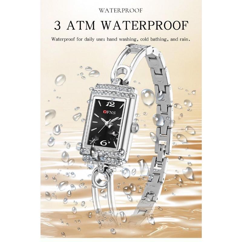 Fashion Luxury Square Dial Women Quartz Watch Elegant Alloy Strap Waterproof Wristwatch Reloj Mujer Girls Clock Gift