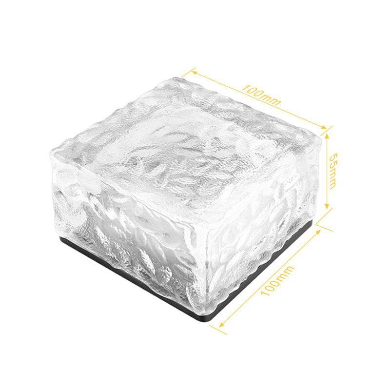 Solar 4-LED Ice Brick Paving Light for Outdoor Courtyard Décor
