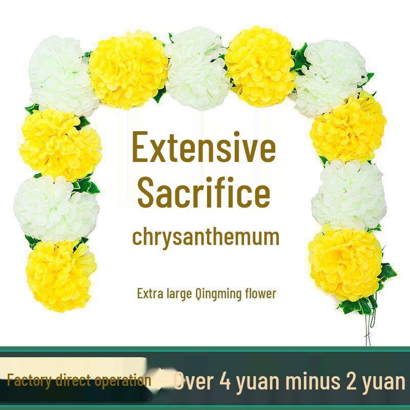 Artificial Chrysanthemum Vines for Cemetery and Memorial Decor - Silk and Plastic Hanging Floral Decoration