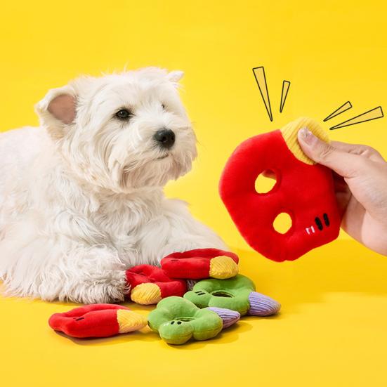 Squeaky Stuffed Dog Toy Soft Plush Pet Chew Toy Interactive Crinkle Puppy Teething Toy for Small Medium Dogs Cats