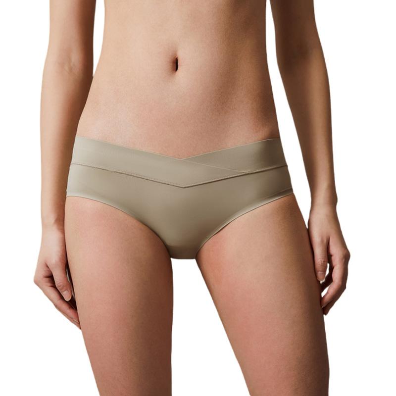Calvin Klein Fitted Triangle Solid Seamless Sexy Underwear Women underwear Moss-Gray QF6357AD-1