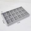 Simple Beige Grey Square Velvet Jewelry Storage Tray Display Ring Bracelet Necklace Storage Box Showcase Drawer Organizer Trays