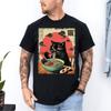 Katės Ramen Japonijos Juokingi Grafiniai Marškinėliai Kawaii Katės Anime Dovanos Unisex Marškinėliai