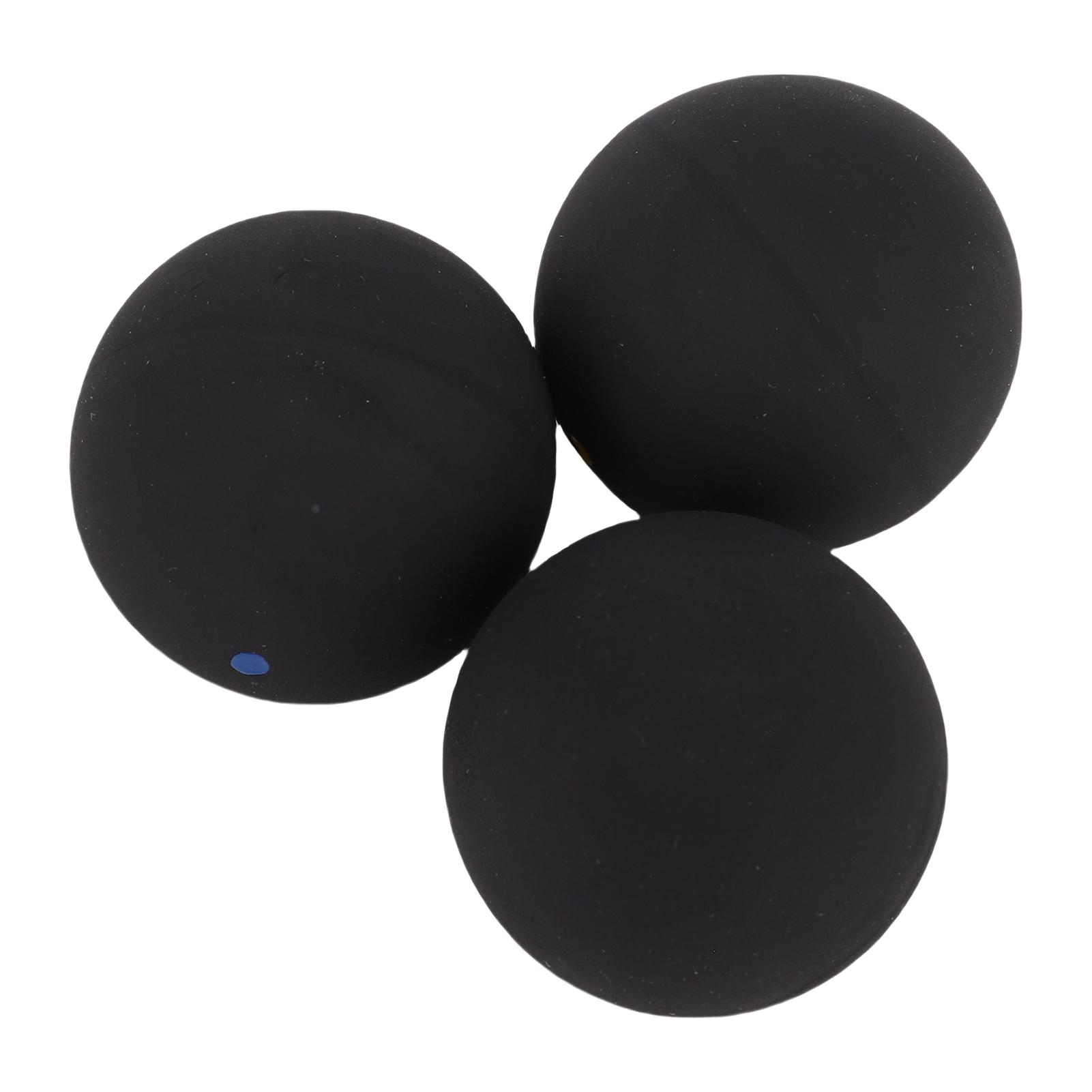 

3Pcs Squash Ball Combo Set Single Blue Dot Single Yellow Dot Double Yellow Dot for Professional Training Practice