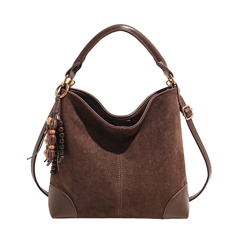 Autumn and winter commuter messenger bag 2025 new simple tote bag suede fashion handbag trendy bag women