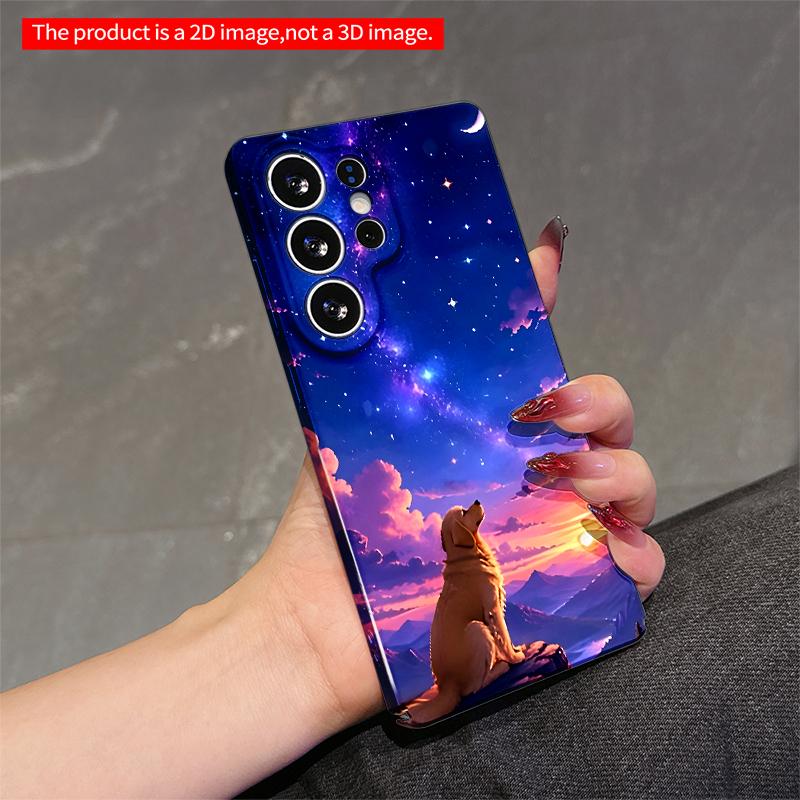 2DFlat Samsung phone case Golden Retriever Under Starry Sky Applicable to Galaxy S23 S24 S25ULTRA S26 A12 A14 A15 A16 A54 A55