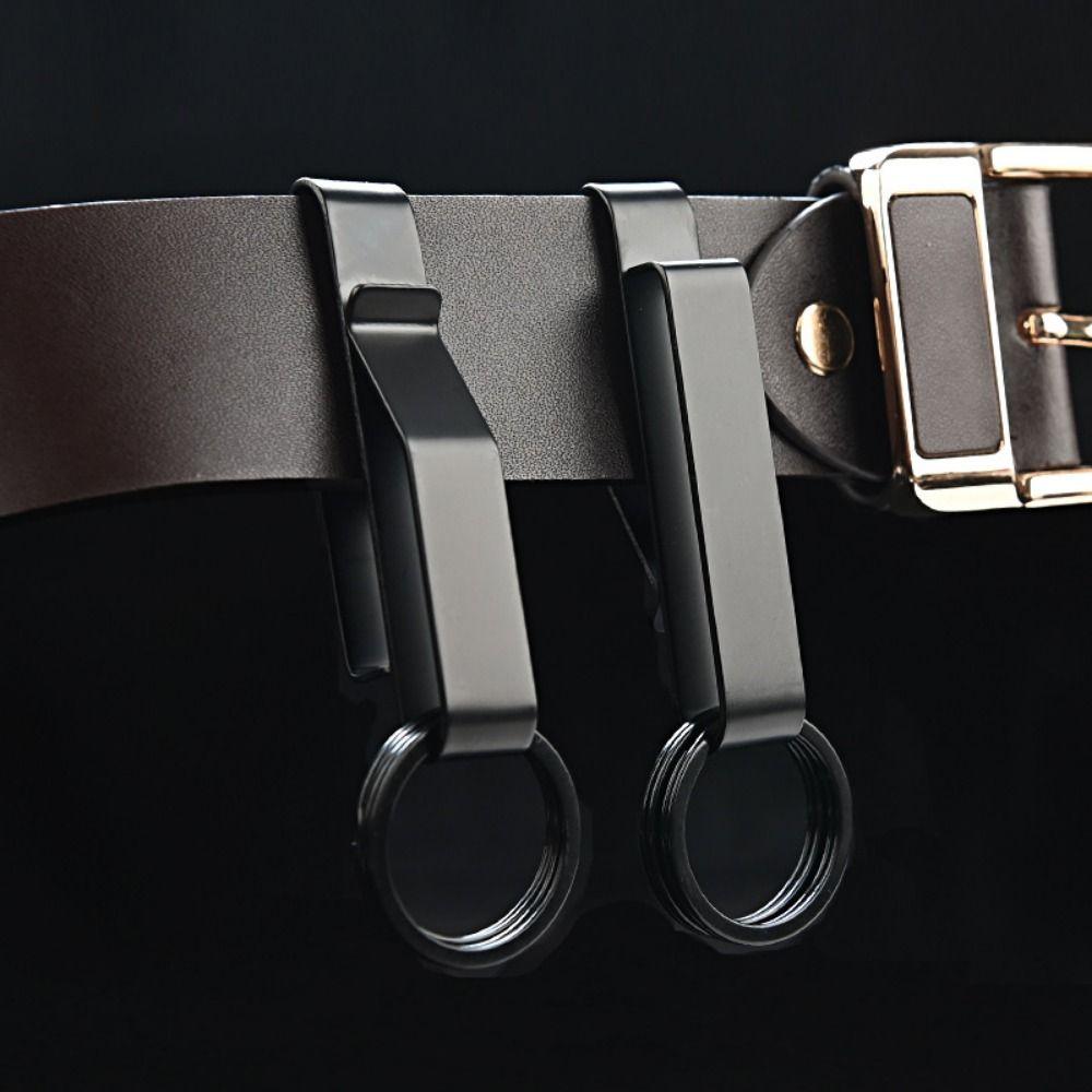 Anti-Lost Key Clip Stainless Steel Belt Buckle Waist Hanging Keychain Belt Hanger  Bag Strap