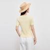 Autumn Water Yi Ren Basic V-Neck Short Sleeve Knit Top with Slit Hem