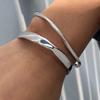  Waterproof Stainless Steel Simple Stacking Cuff Bracelet 18K Gold Plated Trend Fashion Unisex Jewelry Men Women