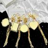 Creative Metal Popular Online Bag Keychain Makeup Mirror Bag Pocket Pendant Portable Golden Keyring Storage Accessories
