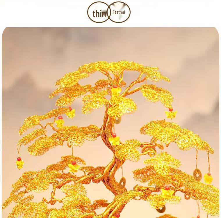 Hand-Woven Money Tree Ornament for Home Decoration and Housewarming