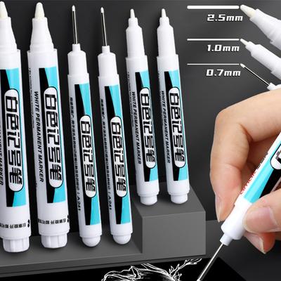 0.7/1.0/2.5Mm Waterproof White Marker Pen  Paint Tread Pens Car Tire Painting