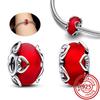 925 Sterling Copper Blue Green Pink Red Black White Purple Murano Glass Beads Fit Original Pantaro Charms Bracelet Women Zircon