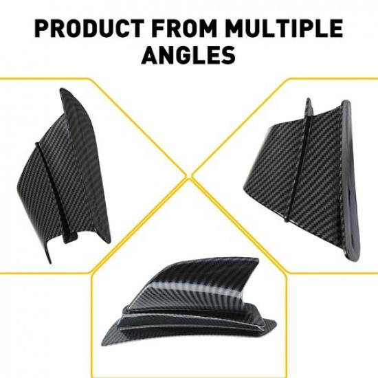 1Pair Motorcycle Side Winglets Air Deflector Wing Kit Spoiler Gloss Carbon Fiber