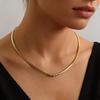European Fashion Diamond Inlaid Titanium Snake Bone Necklace - Non-Fading, Versatile Jewelry