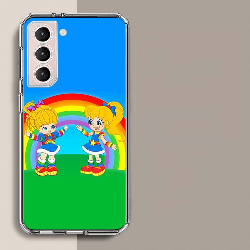 R-Rainbow Cute Brite Phone Case For Samsung S25+ Edge Galaxy S24 FE S23 Ultra Capa Shell S22+ S21 Plus S20 FE Cover Silicone Sof