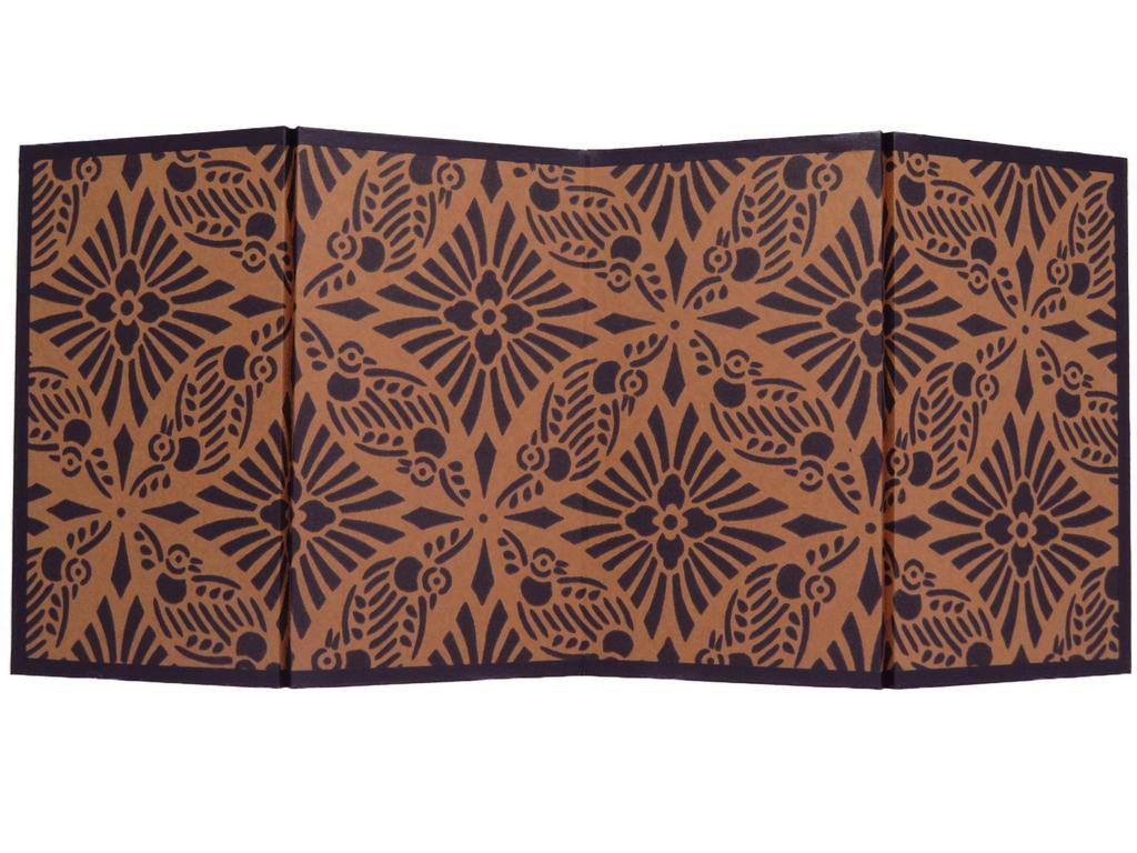 Mini Gold Folding Screen Western Gold H120 X W270 (matt Stamping) Four-panel,