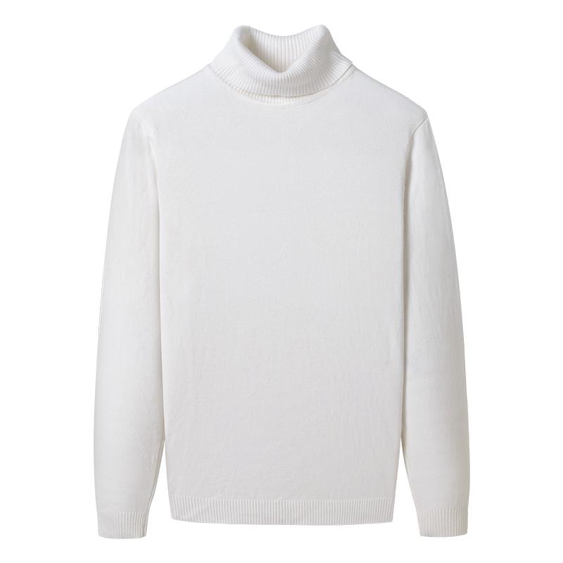 Men's Thickened Woolen High-Neck Sweater with Fleece Lining, Autumn/Winter Warm Base Layer, Rolled Collar Knitwear