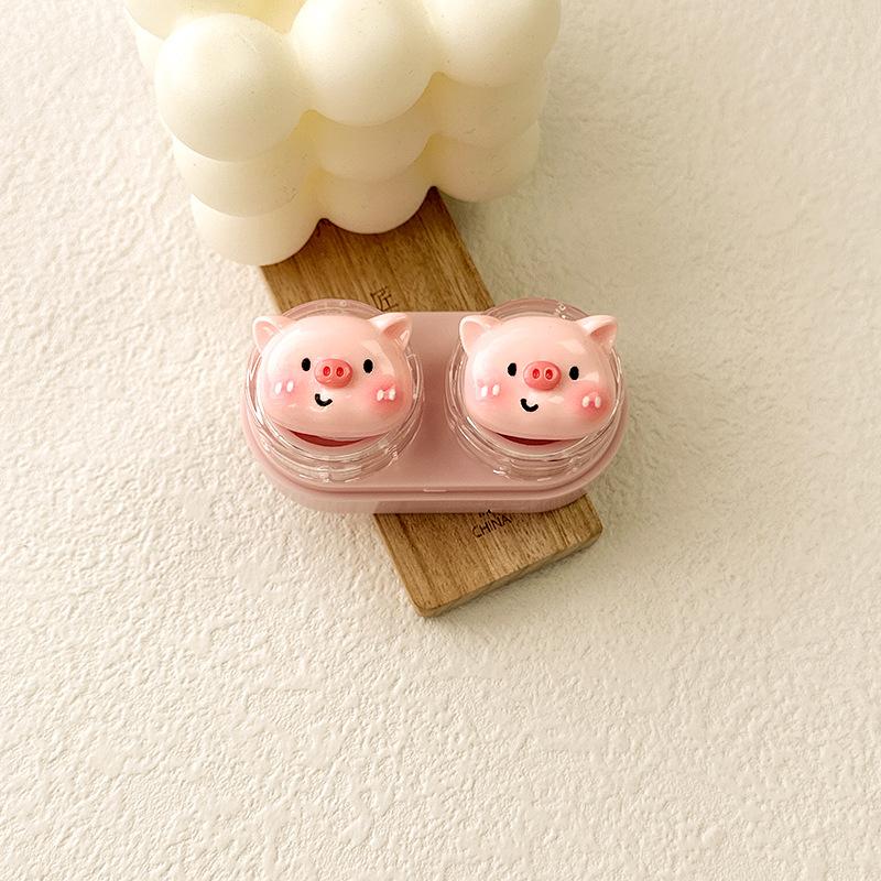 1pc Mini Contact Lens Case for Eyes Travel Kit Holder Cartoon Cute Cosmetic Contact Lenses Case Box Container Travel Accessaries
