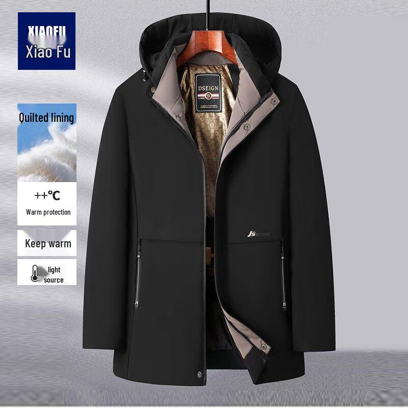 

Мужская зимняя хлопковая куртка средней длины со съемным капюшоном 3XL