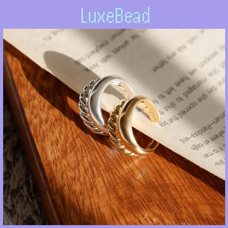 Elegant S925 Sterling Silver Twisted Gold And Silver Double Layer Ring For Unisex Fashion