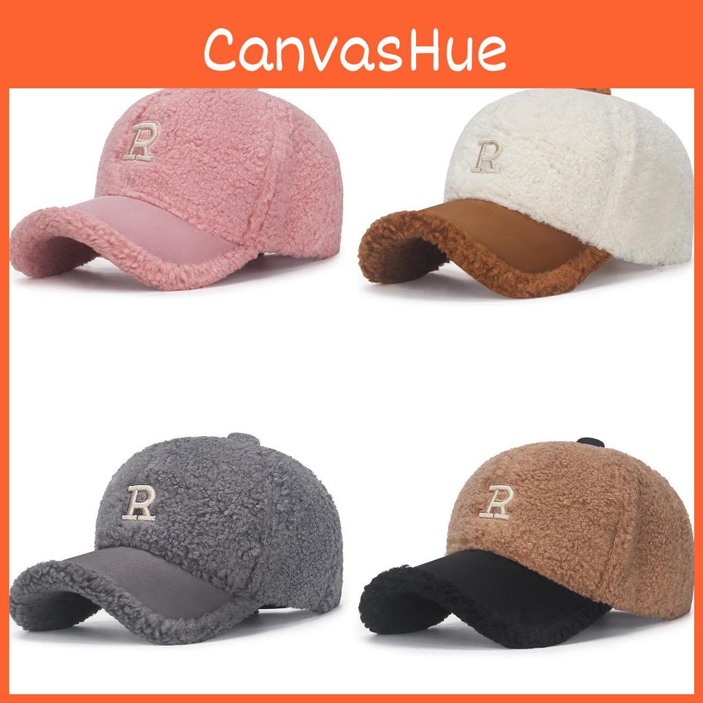 Teddy Fleece Winter Baseball Cap With Curved Brim And Adjustable Strap For Womens Streetwear