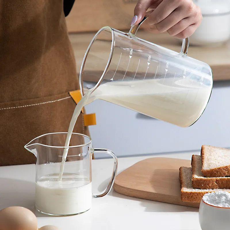 Thickened High-Temperature Resistant Glass Measuring Cup with Handle for Microwave and Baking
