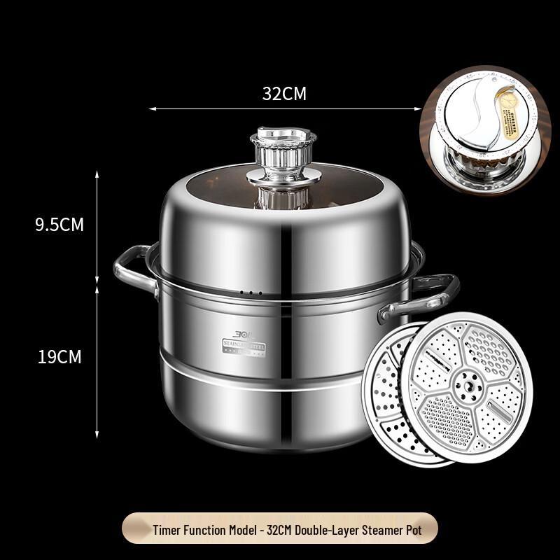 

GOWKE 304 Stainless Steel Thickened Multi-layer Steamer Soup Pot