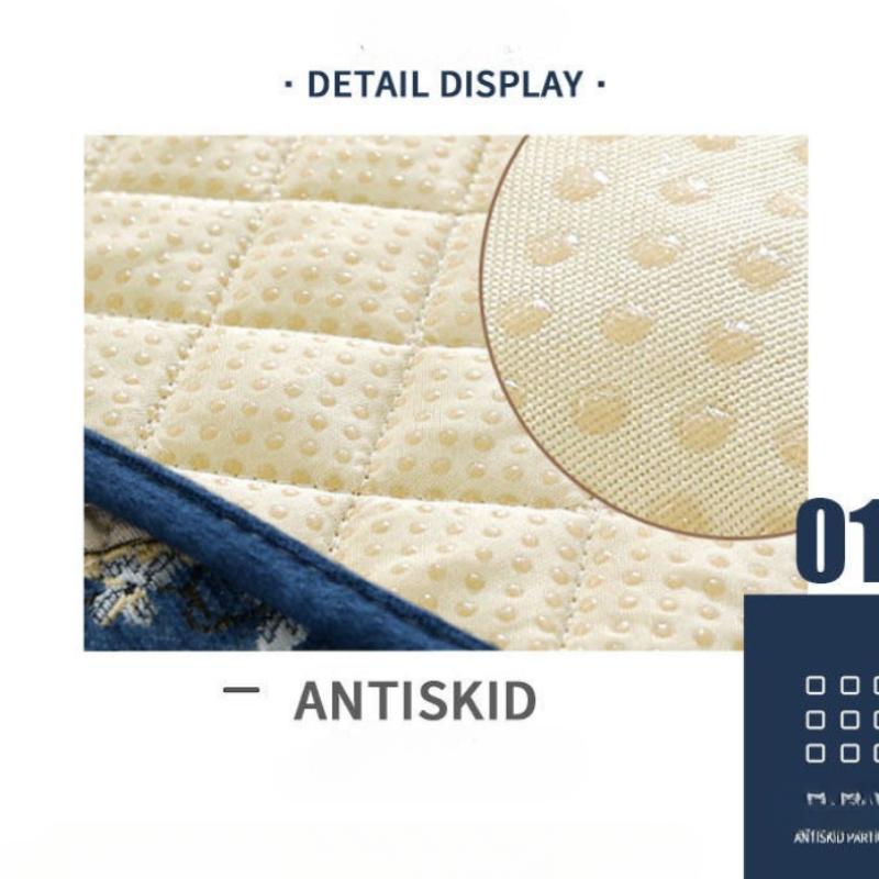 Luxuriöses Chenille Sofakissen Europäischer Stil Große Blumenspitze Rutschfeste Sitzmatte Winter Vollständige Abdeckung Sofabezug aus Massivholz