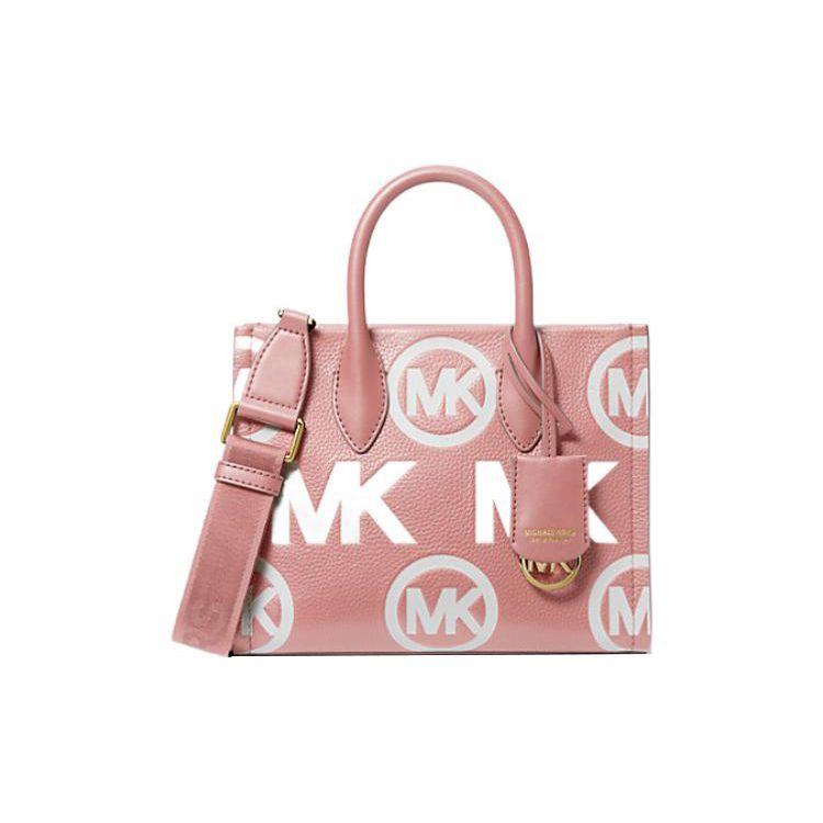 

Michael Kors MK Mirella Letter Print Logo Pendant Zipper Closure Leather Tote Bag Women tote Pink 35F3G7ZC5L-664 Basic Set (Bag+Dust Bag)