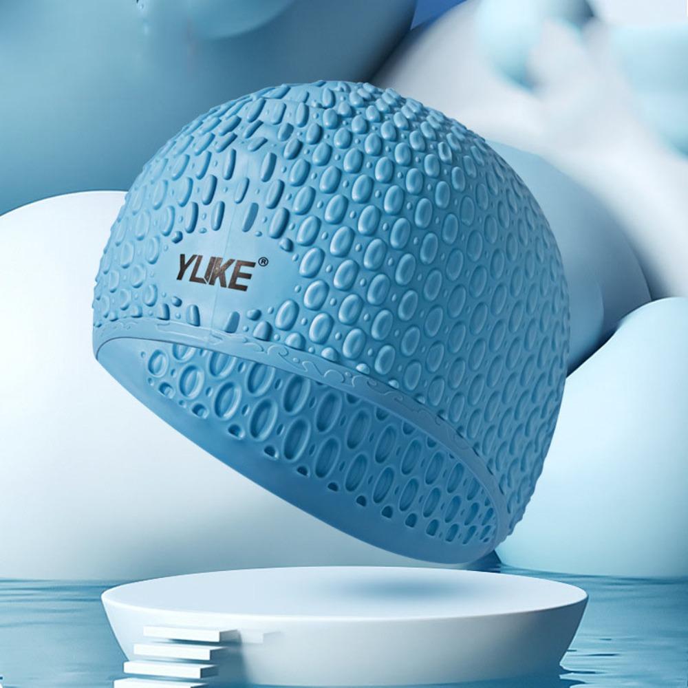 

Быстросохнущая детская шапочка для плавания однотонная шапочка для плавания силиконовая шапочка для плавания длинные волосы синий