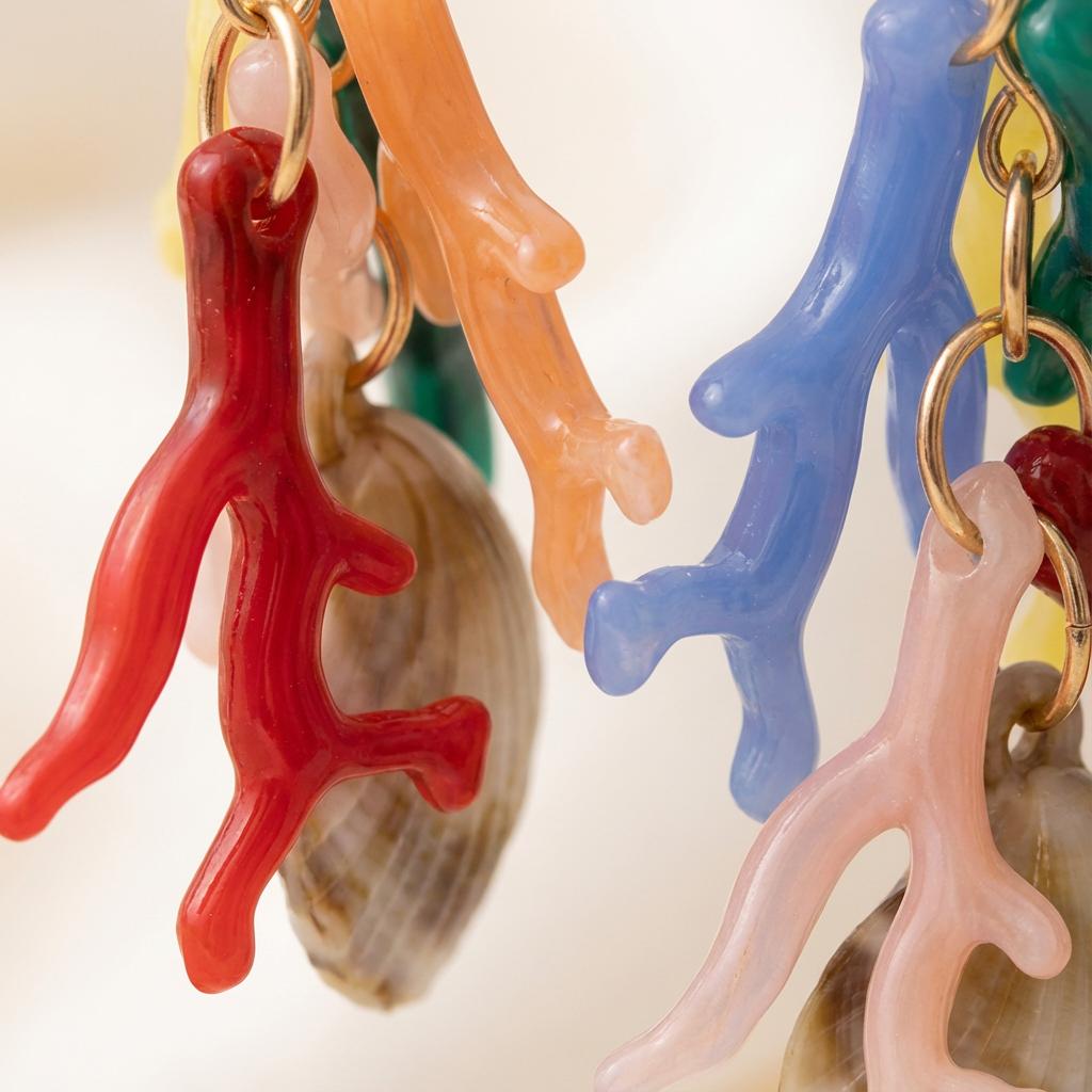 Dopamine Vacation Style Colorful Acrylic Corals Dangle Earrings for Women Bohemian Shell Pendant Earring Summer Beach Jewelry