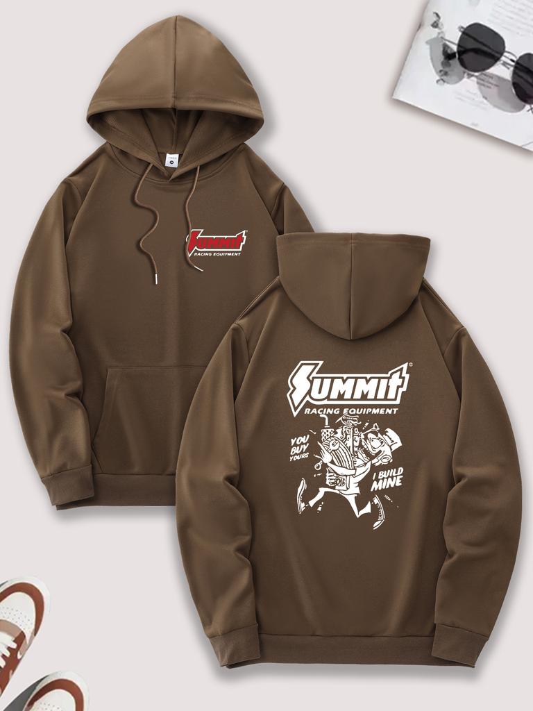 Men'S Casual Pullover with Kangaroo Pocket Comfortable Wear Outdoor Activity Outdoor Clothing Graphic Hoodie Stretchable Fabric