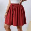 Pantaloncini Casual Estivi da Donna Taglie Forti con Coulisse in Vita Elastica, Pantaloni-Gonna Larghi da Spiaggia