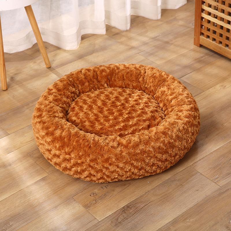 

Pet Nest Rose Pet Supplies Winter Warm Mat Rose Short Plush Kennel 40CM