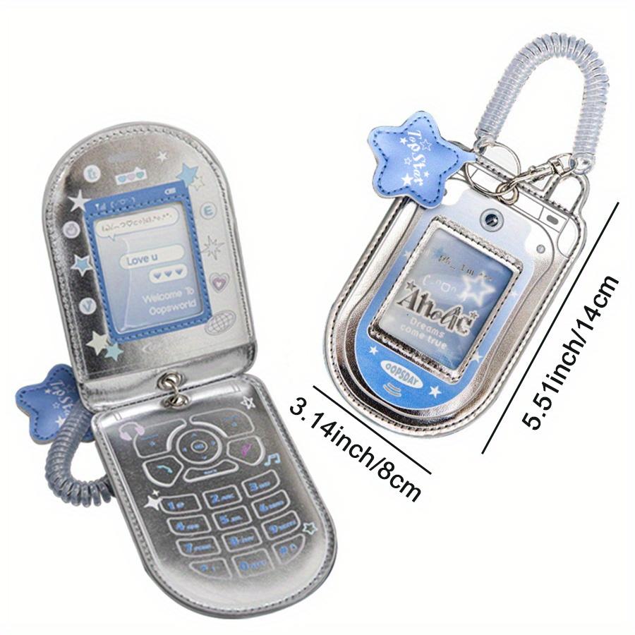 1Pcs Star Cute Photocard Holder Keychain Mobile Phone Shape Photo Card Holder Keychain Card Protective Cover