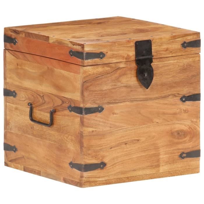 VidaXL Coffre 40x40x40 cm Bois d'acacia solide