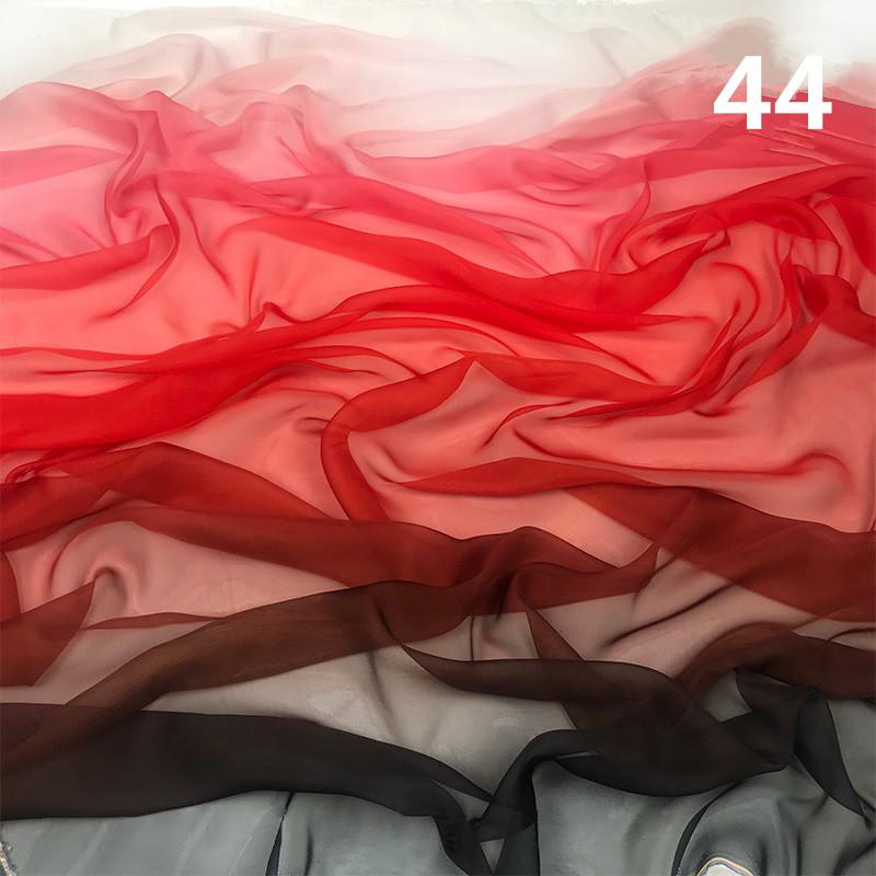 2M Styl Starożytny Kolor Tęczowy Gradient Szyfonowa Tkanina 30D Organza Tiulowa Tkanina Do Rękodzieła Hanfu Suknia Ślubna Dekoracja Sceniczna