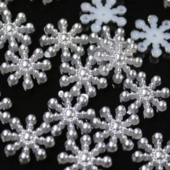 100Pcs Snowflake Decorations Attractive Wear-resistant Cute DIY Faux Pearl Decorations for Christmas