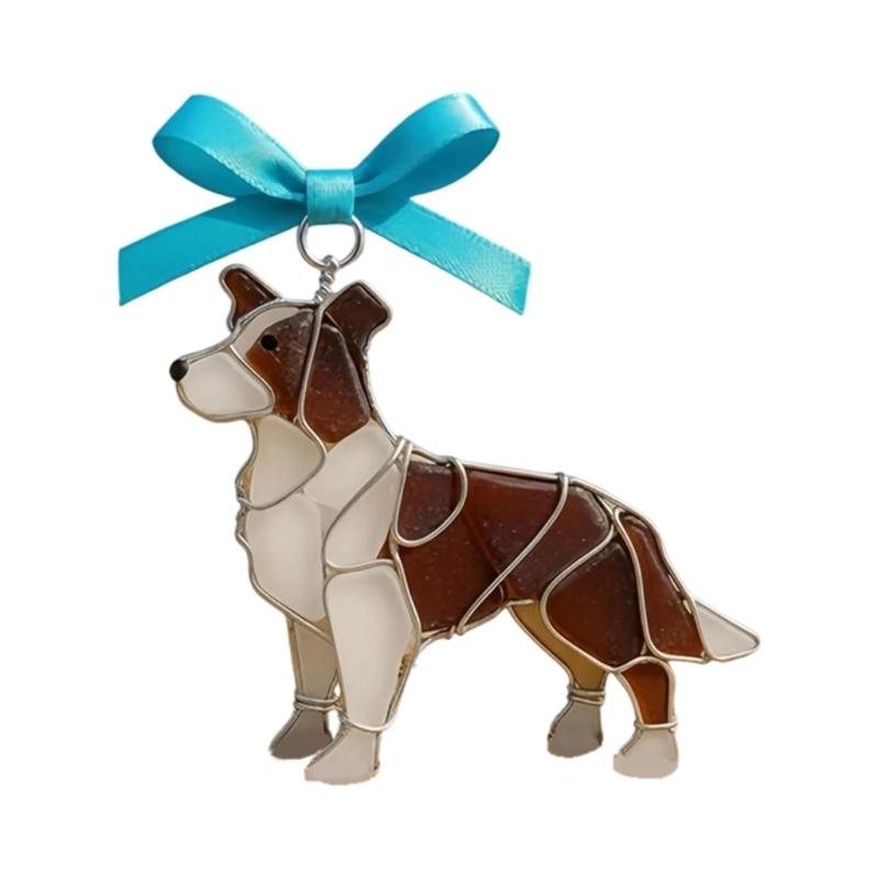 Creative Dog Light Catcher with Festival Color Accent Creating Holiday Charm for Any Window Decoration Occasion